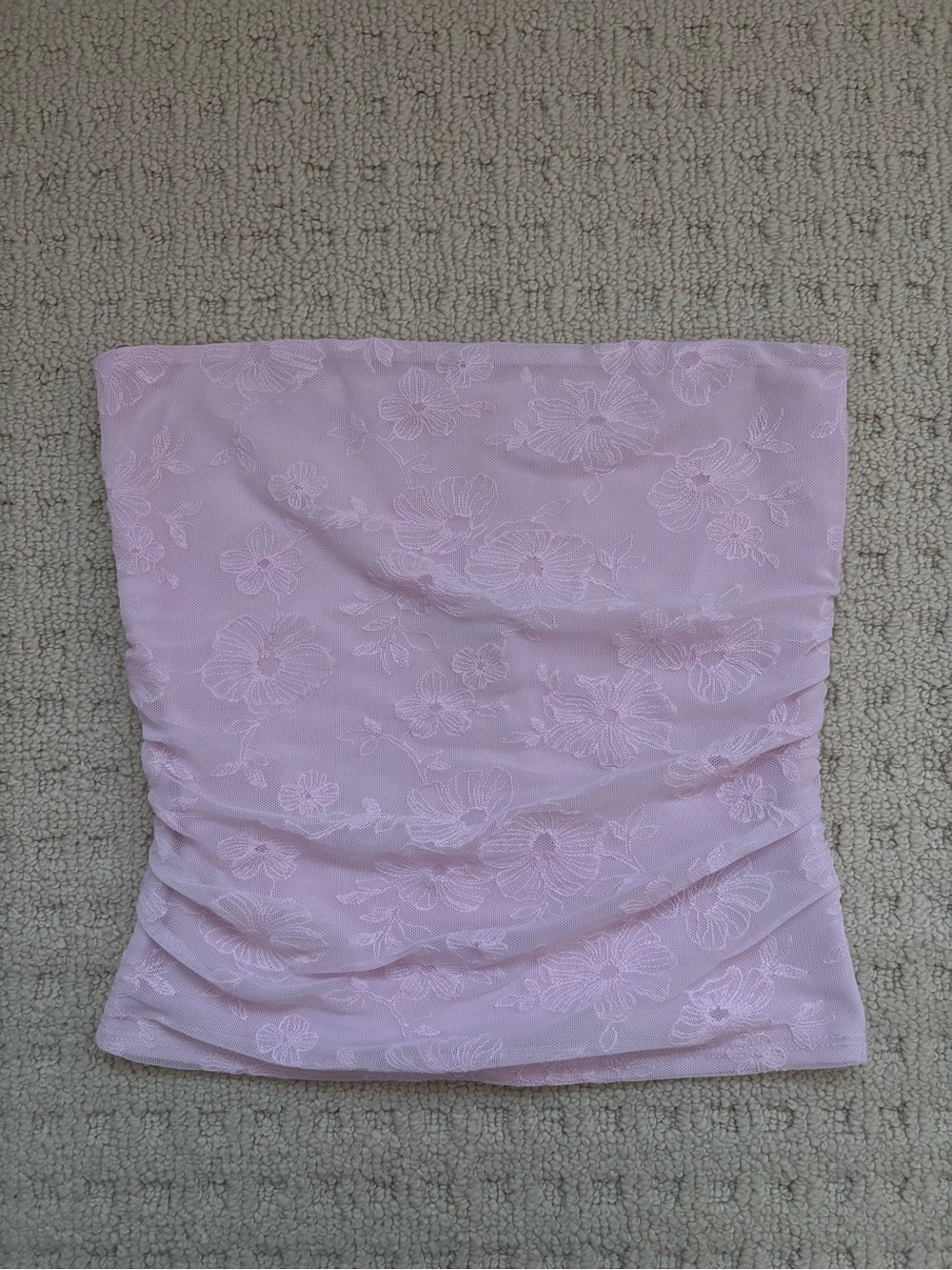 Garage Pink Floral Lace Tube Top